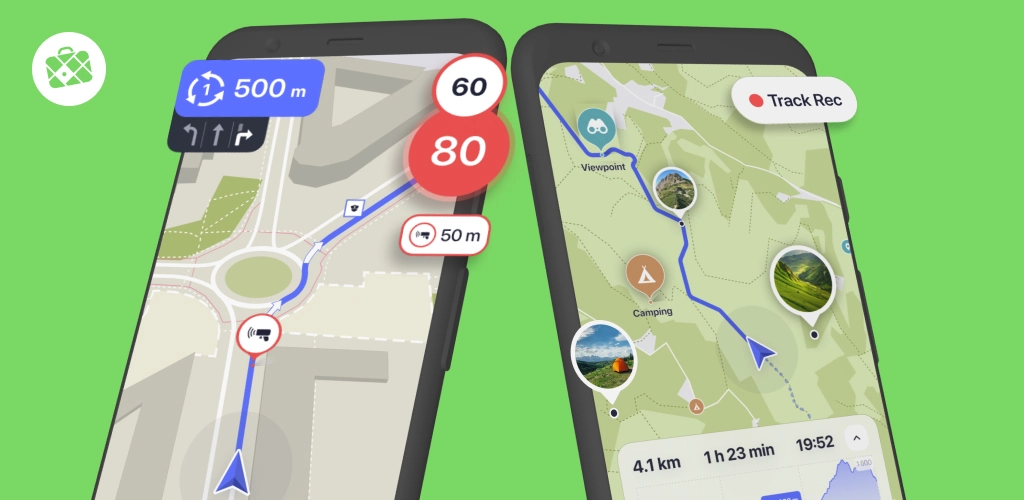 Para mapas y senderos sin conexión